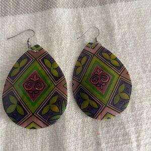 Colorful Geometric Teardrop Earrings